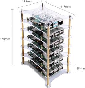 img 3 attached to 📦 Корпус кластера Raspberry Pi с 6 слоями от GeeekPi - прозрачный, стекируемый корпус с тепловыми радиаторами для Raspberry Pi 4/3/2 Model B и Raspberry Pi 3 Model B+.