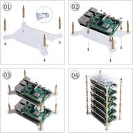 📦 корпус кластера raspberry pi с 6 слоями от geeekpi - прозрачный, стекируемый корпус с тепловыми радиаторами для raspberry pi 4/3/2 model b и raspberry pi 3 model b+. логотип