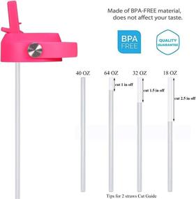 img 2 attached to 🎒 SENDESTAR Straw Lid: 2 Pack Silicone Nozzle for Hydro Flask Wide Mouth Bottles - Includes 4 Straws and 2 Brushes - Black & Pink