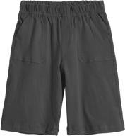 premium boys' 3-pocket soft jersey shorts: 100% cotton, made in usa logo