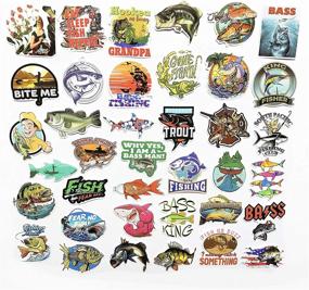 img 2 attached to Go Fishing Stickers: 60Pcs Variety Vinyl Car Sticker Water Bottle Skateboard Motorcycle Phone Bicycle Luggage Guitar Bike Sticker Decal