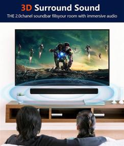 img 1 attached to 🔊 Infuture B1 Soundbar for TV - Wired & Wireless Bluetooth 5.0 Stereo Soundbar Audio Speakers with RCA, USB, Optical, AUX Connections for TV Speakers/Home Theater, Gaming, and Projectors