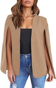 img 4 attached to GAMISOTE Women's Split Sleeve Cape Blazer: Open Front Jacket, Ideal for Casual Workwear