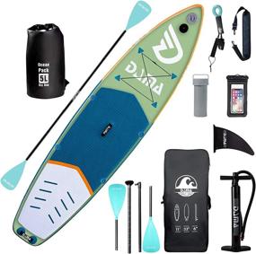 img 4 attached to 🏄 DAMA Inflatable Stand Up Paddle Board: Stable & Durable SUP Yoga Board with Dry Bags, Camera Seat, Floating Paddle, Hand Pump & More