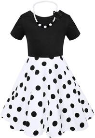 img 3 attached to LEEGEEL Vintage Rockabilly Dresses Necklace Girls' Clothing