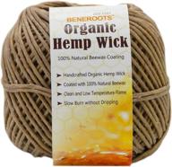 🔥 beneroots 200ft organic hemp wick: natural beeswax coating, 1mm size, slow burn, no dripping - clean & odorless logo
