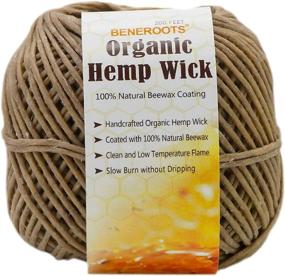 img 4 attached to 🔥 Beneroots 200ft Organic Hemp Wick: Natural Beeswax Coating, 1mm Size, Slow Burn, No Dripping - Clean & Odorless