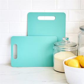 img 3 attached to 🥦 GreenLife Turquoise 2-Piece Cutting Board Set - Medium & Large