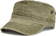 stylish vintage flat top military caps with unique design - voboom washed cotton cadet army caps logo