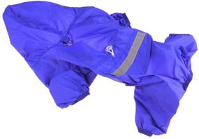 img 4 attached to 🌧️ Protect Your Pet with the Xiaoyu Adjustable Waterproof Jumpsuit Raincoat Jacket: Featuring Safe Reflective Strips