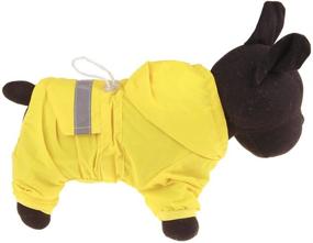 img 1 attached to 🌧️ Protect Your Pet with the Xiaoyu Adjustable Waterproof Jumpsuit Raincoat Jacket: Featuring Safe Reflective Strips