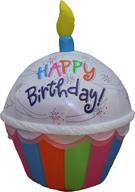 🎂 enhance your celebration with a 4-foot tall cute happy birthday inflatable cupcake – perfect indoor/outdoor decoration with lighted candle – yard prop for home, garden, and parties logo