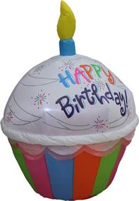 img 2 attached to 🎂 Enhance Your Celebration with a 4-Foot Tall Cute Happy Birthday Inflatable Cupcake – Perfect Indoor/Outdoor Decoration with Lighted Candle – Yard Prop for Home, Garden, and Parties