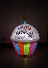 img 3 attached to 🎂 Enhance Your Celebration with a 4-Foot Tall Cute Happy Birthday Inflatable Cupcake – Perfect Indoor/Outdoor Decoration with Lighted Candle – Yard Prop for Home, Garden, and Parties