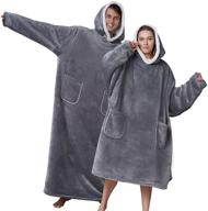 🧥 eheyciga sherpa blanket hoodie sweatshirt - wearable hooded blanket for women, men, and kids - standard & oversized - lightweight, warm, and cozy - 1 piece logo