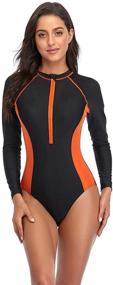 img 4 attached to Clear Wind Womens Sleeves Swimsuit Women's Clothing in Swimsuits & Cover Ups