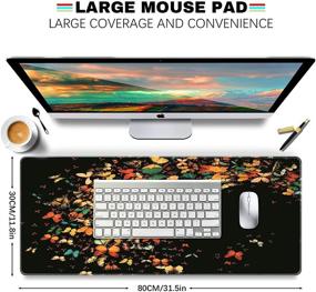 img 3 attached to Galdas Large Mouse Pad XXL XL Large Mouse Pad Long Extended Mousepad Desk Pad Non-Slip Rubber Mice Pads Stitched Edges Thin Pad (31