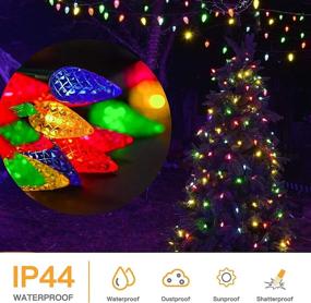 img 2 attached to 🎄 Marchpower C6 Christmas Lights: 2-Pack Waterproof Outdoor Indoor String Lights for Party Garden Trees Home Roofs Decorate, Multicolor