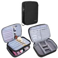 teamoy travel makeup brush case - professional organizer bag for brushes & essentials (medium, black, no accessories) logo