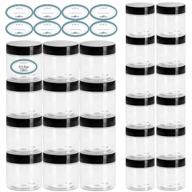 🏺 qeirudu 24pack clear plastic containers: empty plastic jars with lids and labels for slime, beauty products, body scrubs, lotion, kitchen use - 6.5oz & 4oz logo