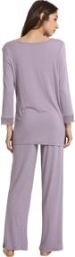 img 1 attached to 🌙 GYS Womens Pajamas Set: Soft Loungewear with V Neck & Lace - S-4XL, Bamboo Sleepwear