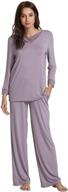 🌙 gys womens pajamas set: soft loungewear with v neck & lace - s-4xl, bamboo sleepwear logo