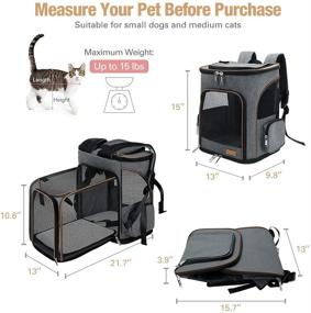 img 3 attached to Expandable Pet Carrier Backpack - Lekereise Cat & Dog Backpack for Small Dogs and Cats