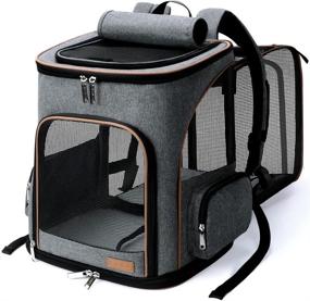 img 4 attached to Expandable Pet Carrier Backpack - Lekereise Cat & Dog Backpack for Small Dogs and Cats