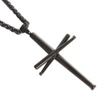 🔥 high-quality stainless steel baseball cross necklace - ab max ll-22: athlete sports style titanium softball bat jewelry for american men and women logo