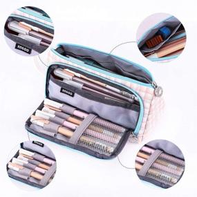 img 2 attached to 🖊️ Oyachic Big Capacity Pencil Case: Spacious Handheld Pen Pouch for Stationery Organization at School, Office, or College