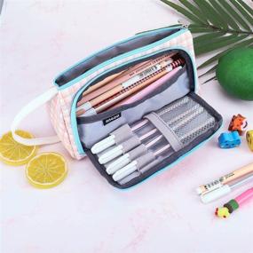 img 1 attached to 🖊️ Oyachic Big Capacity Pencil Case: Spacious Handheld Pen Pouch for Stationery Organization at School, Office, or College