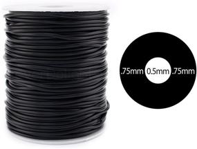 img 1 attached to CleverDelights 30 Feet of Black Hollow Rubber Tubing - 2mm Diameter Tube Cord - 1/16 inch Outer Diameter (OD) x 1/64 inch Inner Diameter (ID)