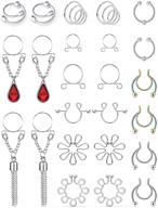 oufksiyy stainless non piercing nipplerings piercing logo