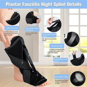 img 3 attached to 👣 Enhanced Night Splint for Plantar Fasciitis Relief, Homcary Universal Ankle Brace for Heel Pain and Foot Drop with Arch Support Set, Effective Achilles Tendonitis Night Splint for Men and Women