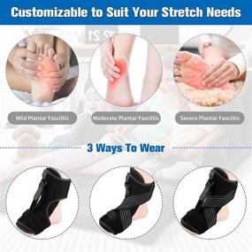 img 2 attached to 👣 Enhanced Night Splint for Plantar Fasciitis Relief, Homcary Universal Ankle Brace for Heel Pain and Foot Drop with Arch Support Set, Effective Achilles Tendonitis Night Splint for Men and Women