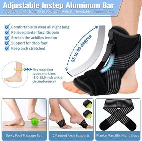 img 1 attached to 👣 Enhanced Night Splint for Plantar Fasciitis Relief, Homcary Universal Ankle Brace for Heel Pain and Foot Drop with Arch Support Set, Effective Achilles Tendonitis Night Splint for Men and Women