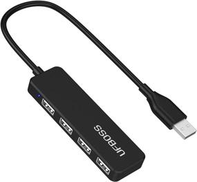 img 4 attached to 🔌 Ultimate Slim 4-Port USB 2.0 Data Hub with 1-Foot Cable – Laptop, Dell, Asus, HP, MacBook Air, Surface Pro, Acer, Xbox, Flash Drive, HDD, Console, Printer, Camera