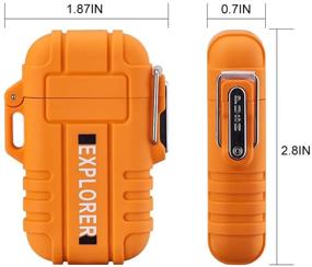 img 2 attached to 🔥 FLFIRAMER Waterproof Plasma Dual ARC USB Rechargeable Windproof Lighter - Camping Survival Tactical (Orange)