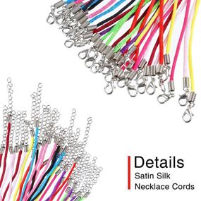 img 3 attached to 📿 Premium 60-Piece Set: Outus 2.0mm Satin Silk Necklace Cords - 20 Inches, with Extension Chain and Lobster Clasp in Multicolor Shades