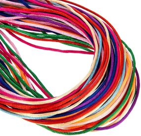 img 2 attached to 📿 Premium 60-Piece Set: Outus 2.0mm Satin Silk Necklace Cords - 20 Inches, with Extension Chain and Lobster Clasp in Multicolor Shades