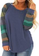 stylish kancystore womens plus size tops: color block raglan long sleeve shirts for casual fall fashion! logo