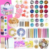 💎 enhance your diy decorations with 95pcs resin decoration accessories fillers kit - includes dried flowers, mica powder, gold foil flakes, craft glitter, nail gems, and more! logo