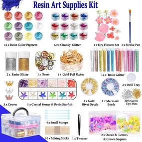 img 3 attached to 💎 Enhance Your DIY Decorations with 95Pcs Resin Decoration Accessories Fillers Kit - Includes Dried Flowers, Mica Powder, Gold Foil Flakes, Craft Glitter, Nail Gems, and More!