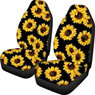 🌻 sunflower printed front seat covers set of 2, vehicle seat protector car mat covers, universal fit for cars, sedans, suvs, vans logo