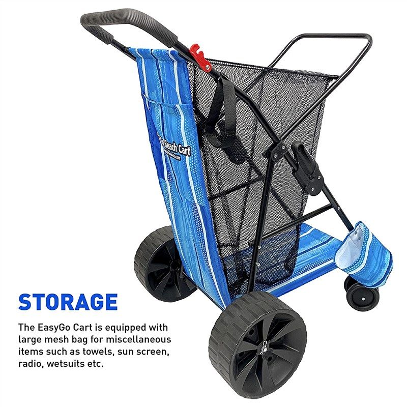 Karmas product folding shopping cart with seat collapsible dolly grocery carts trolley with blue bag hot sale