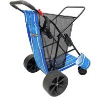 🏖️ easygo product beach cart – ultimate convenience for beachgoers – heavy duty folding design – large wheels for effortless maneuvering on sand – holds 4 beach chairs – convenient storage pouch – built-in beach umbrella holder – stylish blue design logo