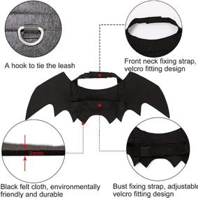 img 1 attached to 🎃 Halloween Dog Bat Wings Pet Costume with Pumpkin Bells for Halloween Party Decorations, Cute Puppy Dog and Cat Collar Bat Wings Cosplay Party Dress Up Funny Cool Apparel