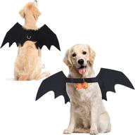 🎃 halloween dog bat wings pet costume with pumpkin bells for halloween party decorations, cute puppy dog and cat collar bat wings cosplay party dress up funny cool apparel логотип