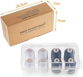 img 3 attached to Brothread Polyester Embroidery Machine Thread 1000m with Storage Box - 4 White and 4 Black Threads for Embroidery & Quilting