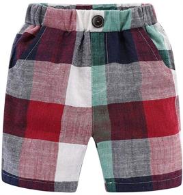 img 4 attached to 🩳 Vibrant Gingham Summer Shorts for LittleSpring Little Toddler Boys